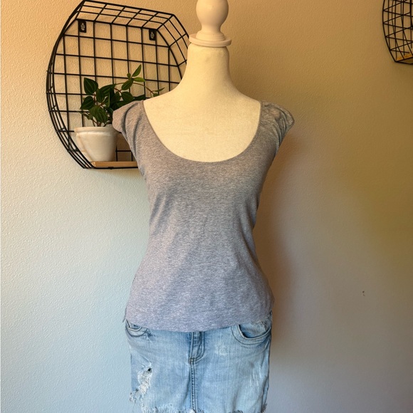 Free people scoop neck grey short sleeve - Picture 1 of 4